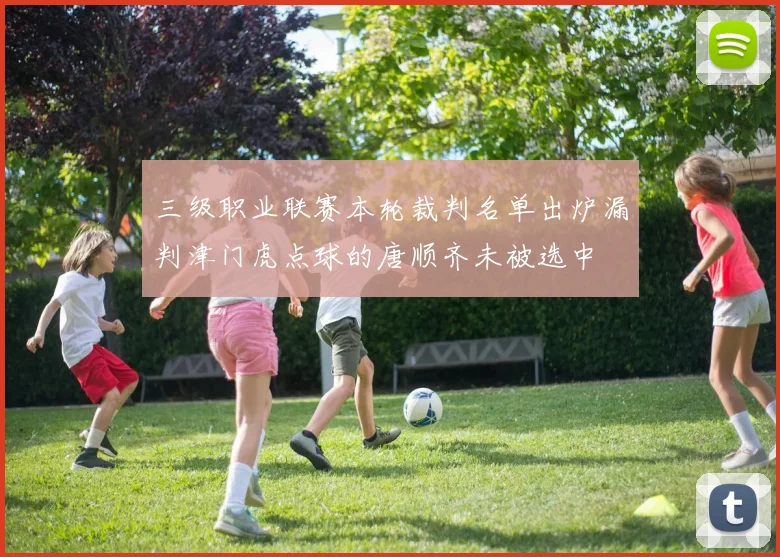 三级职业联赛本轮裁判名单出炉漏判津门虎点球的唐顺齐未被选中